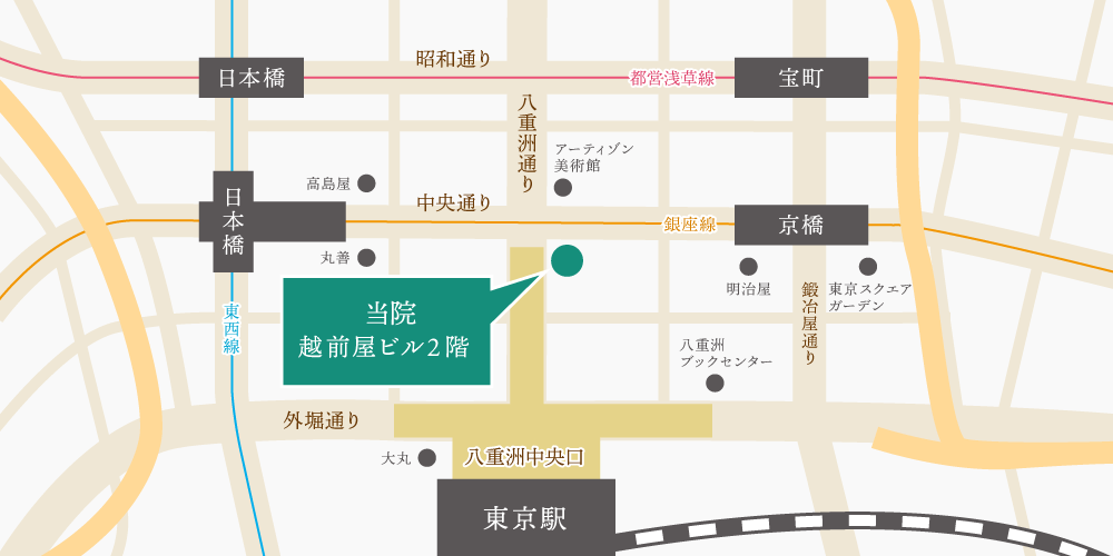 東京八重洲クリニックの近隣マップ